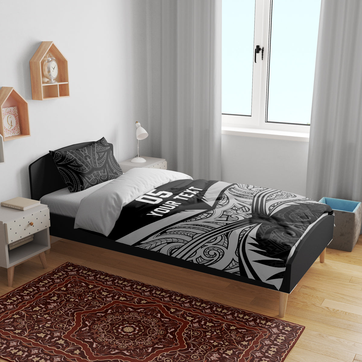 Custom New Zealand Cricket Bedding Set Go Champions World Cup 2024 With Maori Pattern LT05 - Vibe Hoodie Shop
