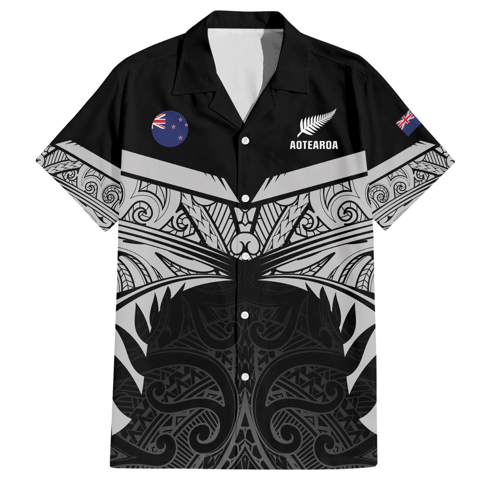 Custom New Zealand Cricket Hawaiian Shirt Go Champions World Cup 2024 With Maori Pattern LT05 - Vibe Hoodie Shop