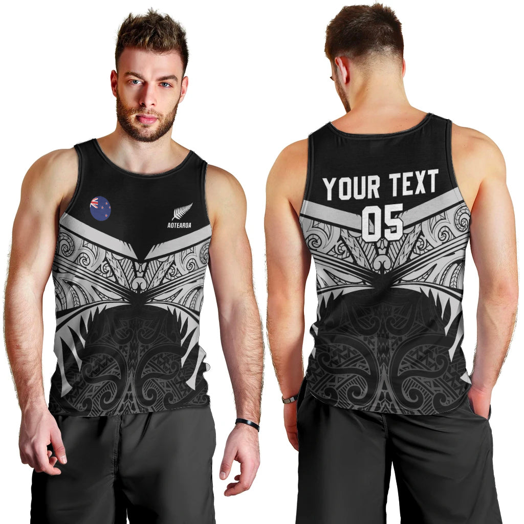 Custom New Zealand Cricket Men Tank Top Go Champions World Cup 2024 With Maori Pattern LT05 - Vibe Hoodie Shop