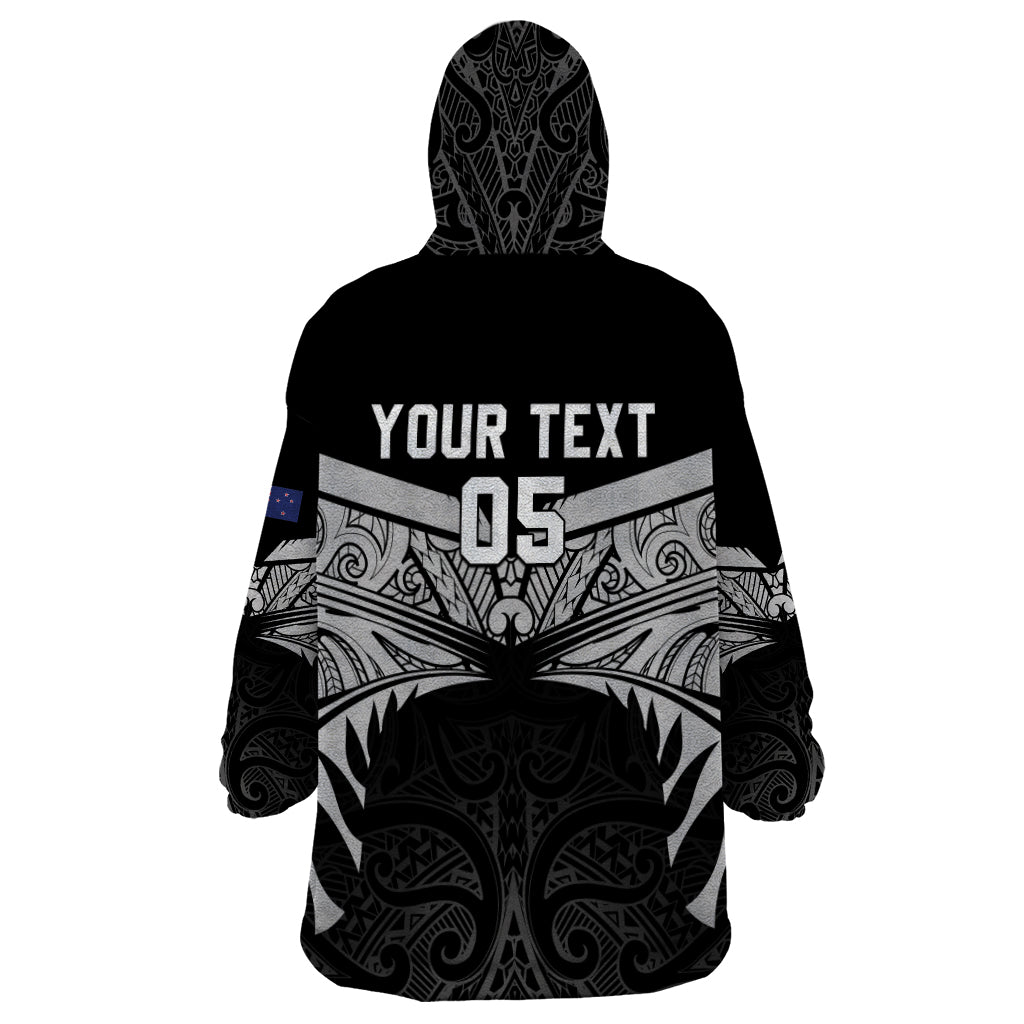 Custom New Zealand Cricket Wearable Blanket Hoodie Go Champions World Cup 2024 With Maori Pattern LT05 - Vibe Hoodie Shop