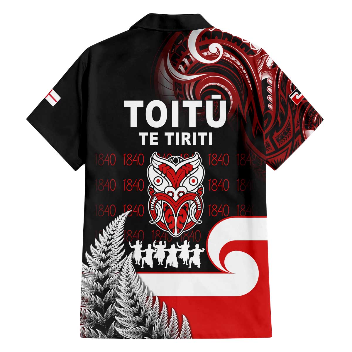 Aotearoa Toitu He Whakaputanga Family Matching Off The Shoulder Long Sleeve Dress and Hawaiian Shirt Toitu Te Tiriti O Waitangi