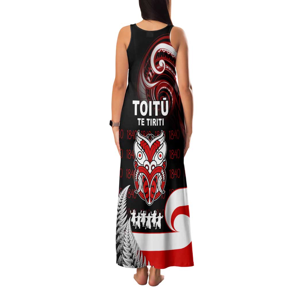 Aotearoa Toitu He Whakaputanga Family Matching Tank Maxi Dress and Hawaiian Shirt Toitu Te Tiriti O Waitangi