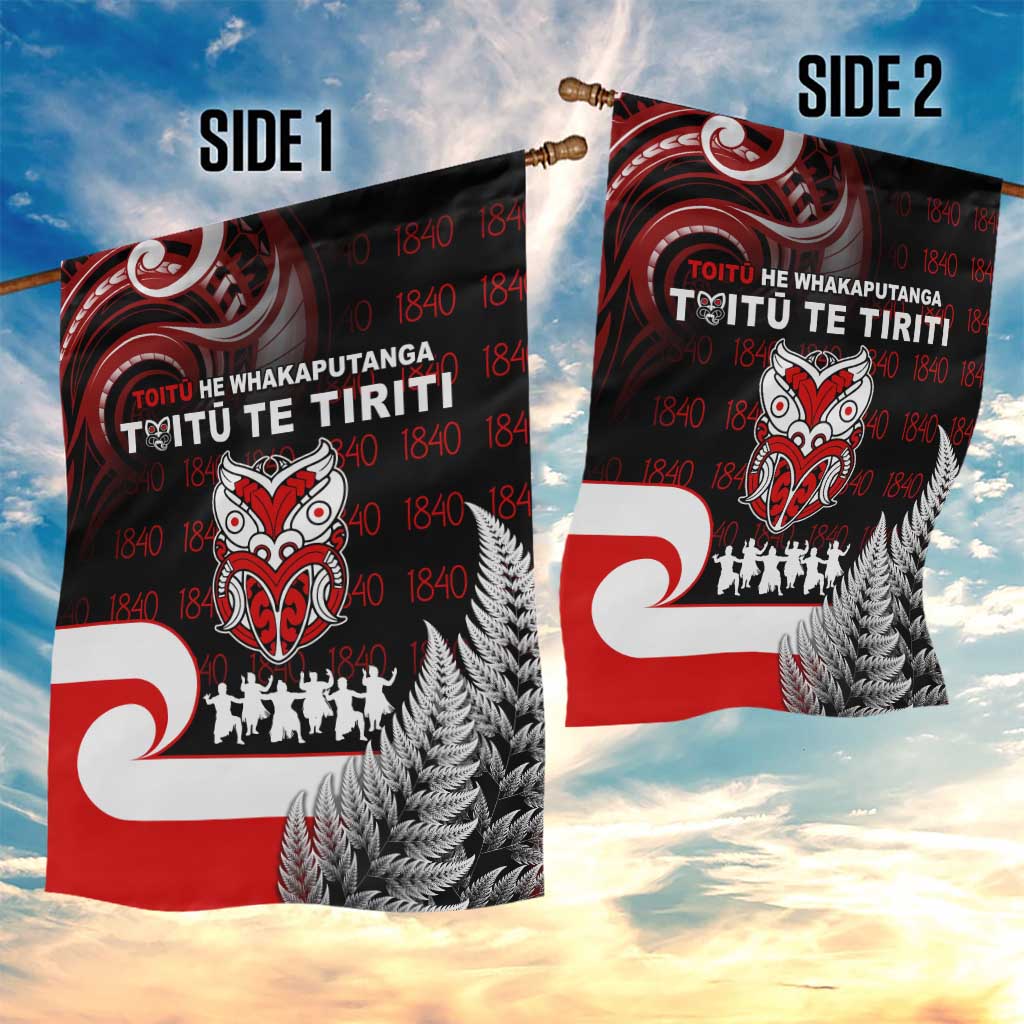 Aotearoa Toitu He Whakaputanga Garden Flag Toitu Te Tiriti O Waitangi LT05 - Vibe Hoodie Shop