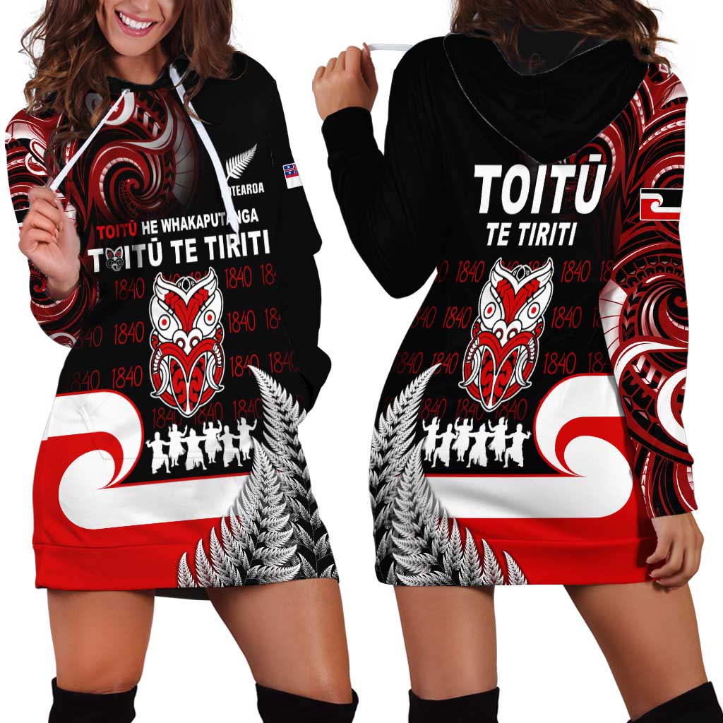Aotearoa Toitu He Whakaputanga Hoodie Dress Toitu Te Tiriti O Waitangi LT05 - Vibe Hoodie Shop