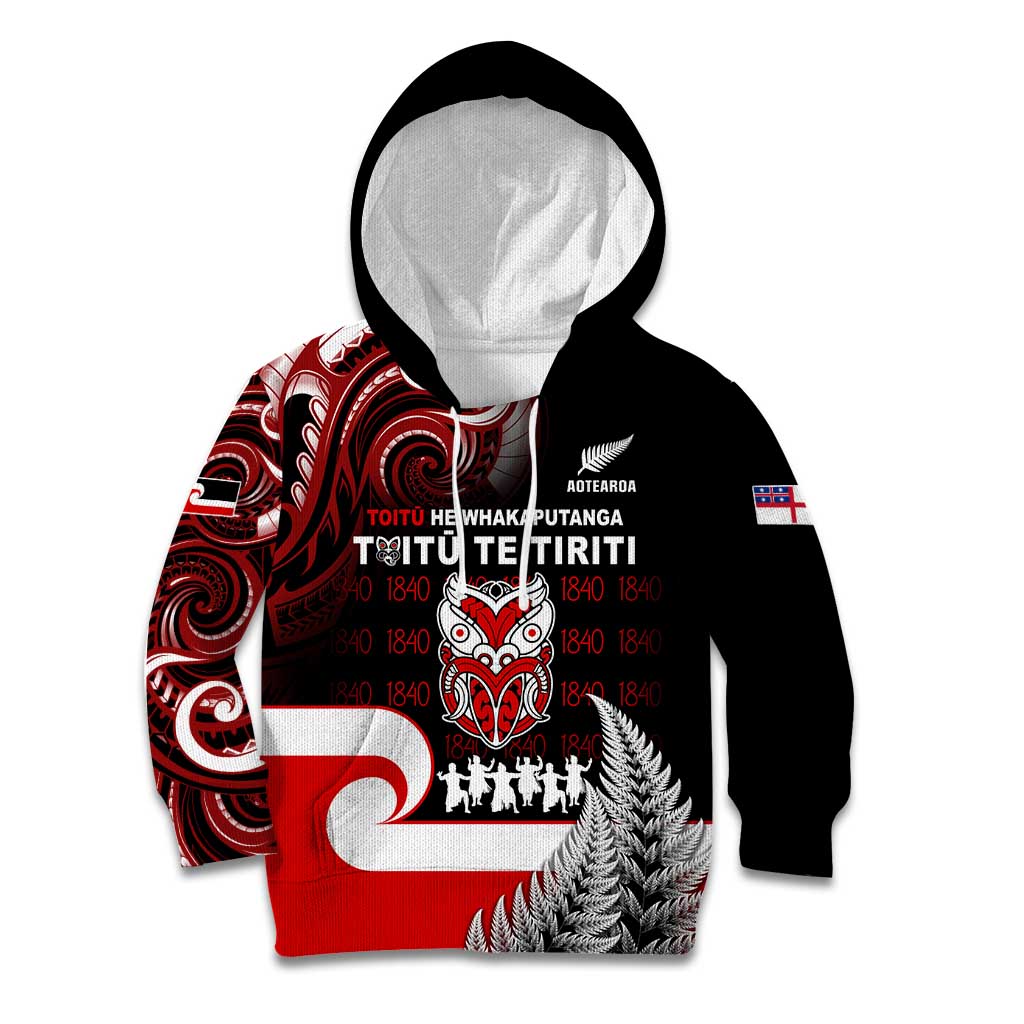 Aotearoa Toitu He Whakaputanga Kid Hoodie Toitu Te Tiriti O Waitangi LT05 - Vibe Hoodie Shop