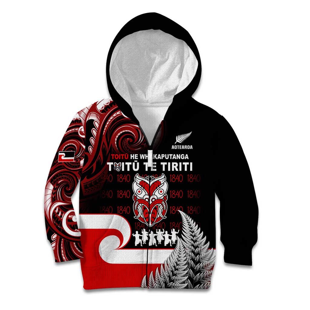 Aotearoa Toitu He Whakaputanga Kid Hoodie Toitu Te Tiriti O Waitangi LT05 - Vibe Hoodie Shop