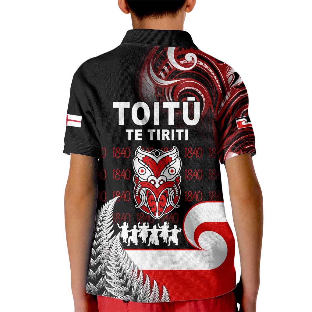 Aotearoa Toitu He Whakaputanga Kid Polo Shirt Toitu Te Tiriti O Waitangi LT05 - Vibe Hoodie Shop