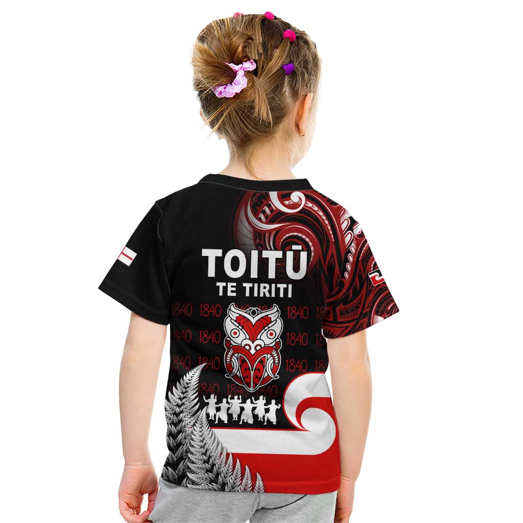 Aotearoa Toitu He Whakaputanga Kid T Shirt Toitu Te Tiriti O Waitangi LT05 - Vibe Hoodie Shop