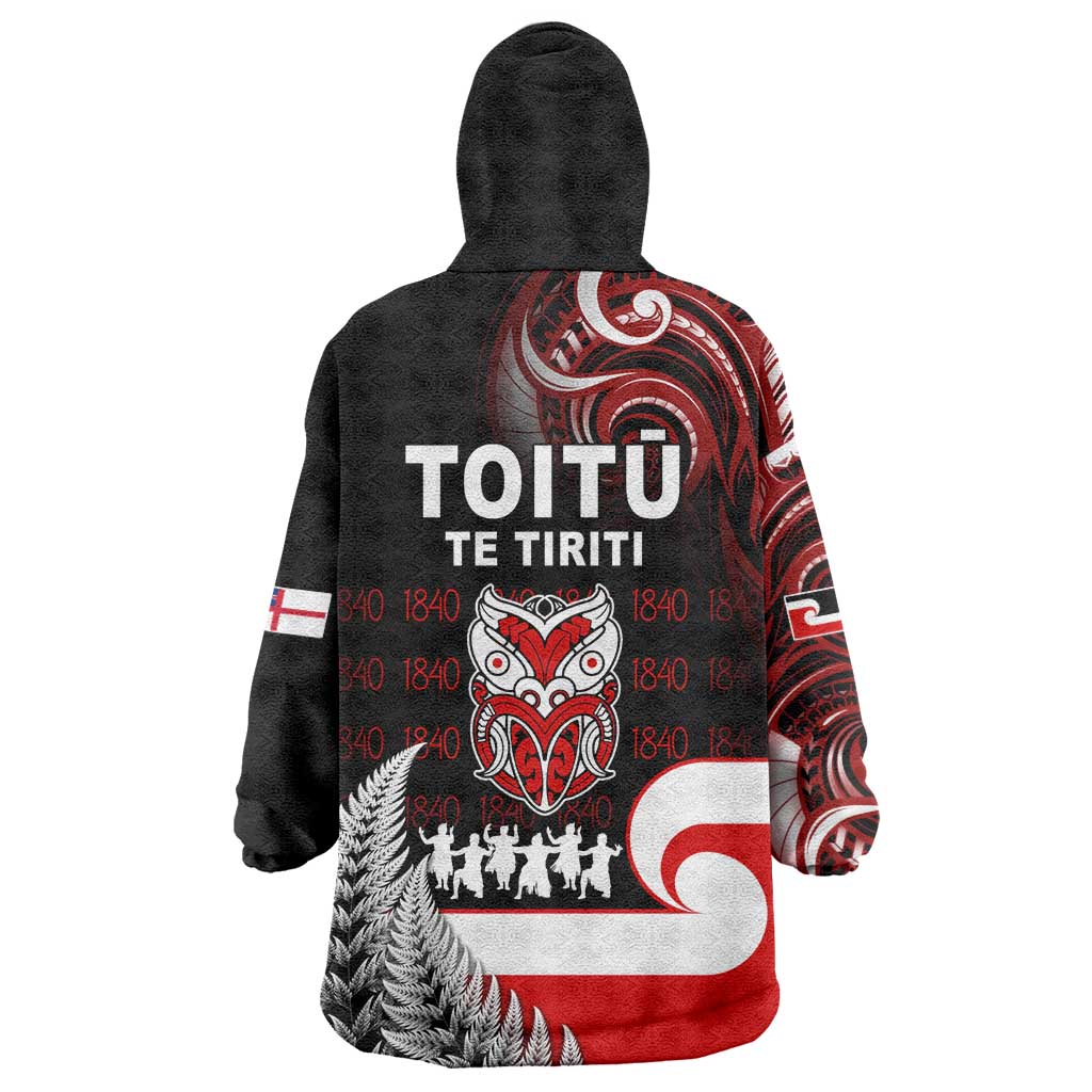 Aotearoa Toitu He Whakaputanga Wearable Blanket Hoodie Toitu Te Tiriti O Waitangi LT05 - Vibe Hoodie Shop