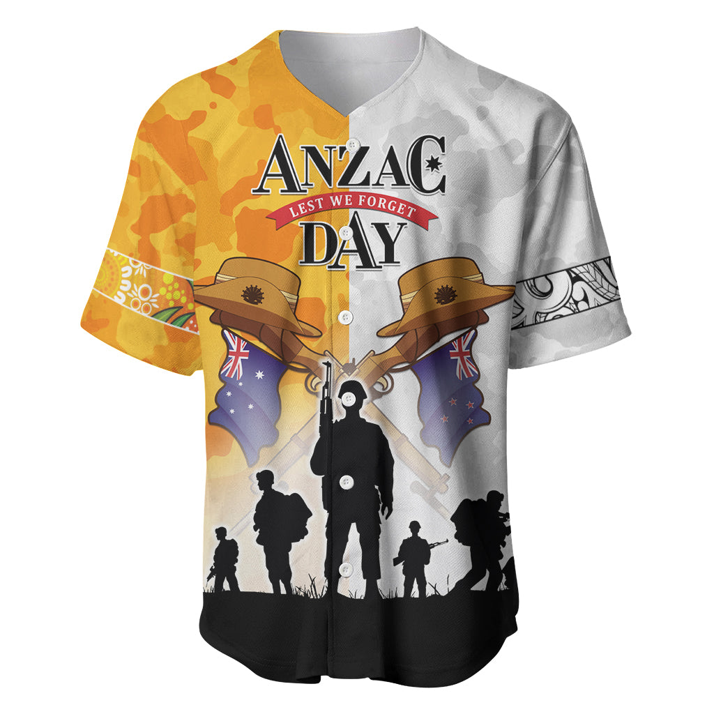 Australia And New Zealand ANZAC Day Baseball Jersey Lest We Forget LT05 - Vibe Hoodie Shop