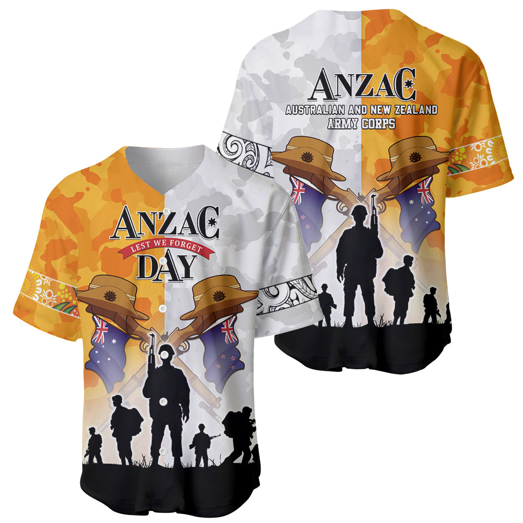Australia And New Zealand ANZAC Day Baseball Jersey Lest We Forget LT05 - Vibe Hoodie Shop
