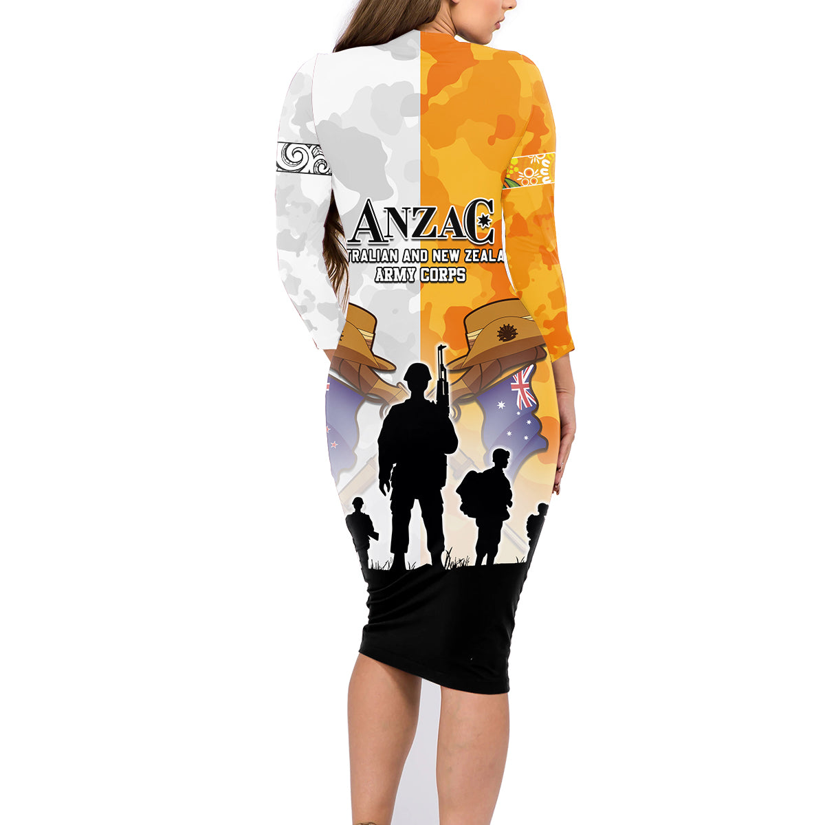 Australia And New Zealand ANZAC Day Family Matching Long Sleeve Bodycon Dress and Hawaiian Shirt Lest We Forget