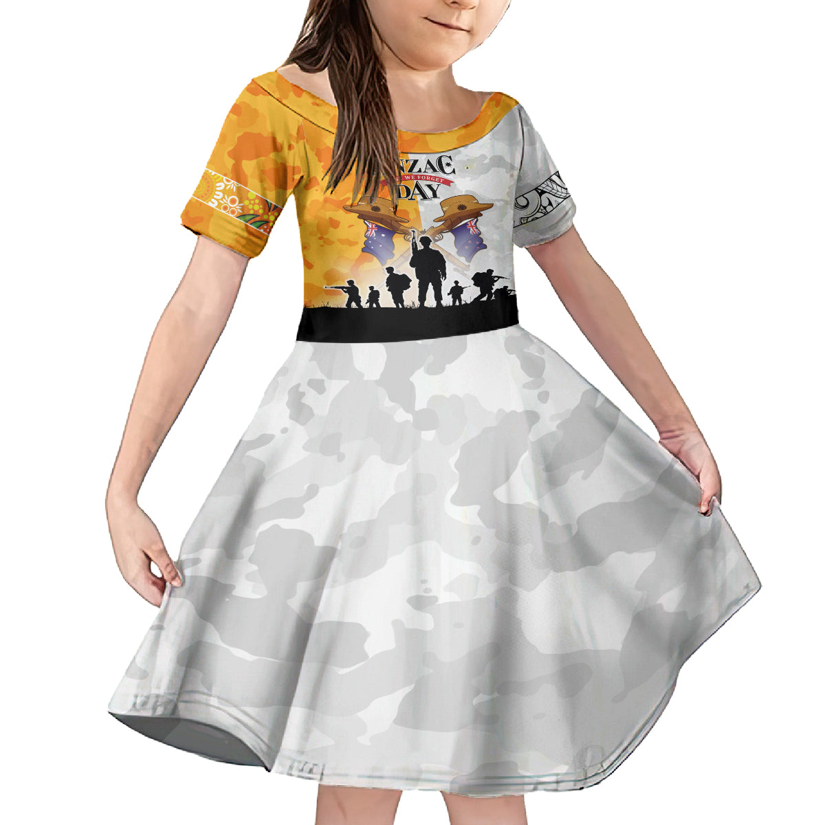 Australia And New Zealand ANZAC Day Family Matching Off Shoulder Maxi Dress and Hawaiian Shirt Lest We Forget