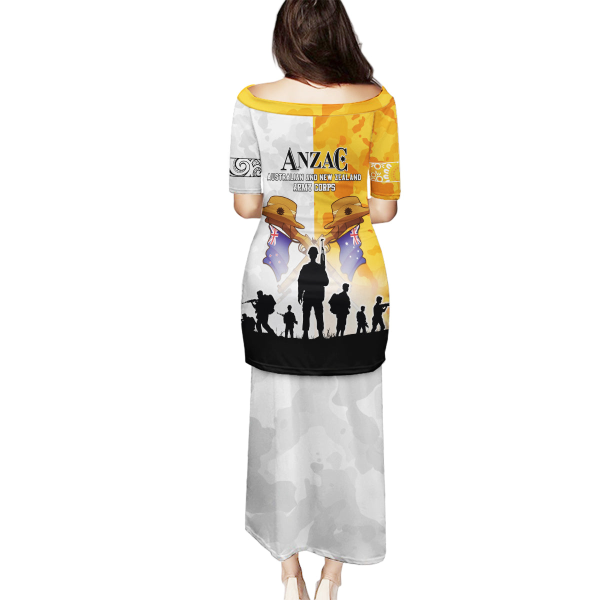 Australia And New Zealand ANZAC Day Family Matching Puletasi and Hawaiian Shirt Lest We Forget