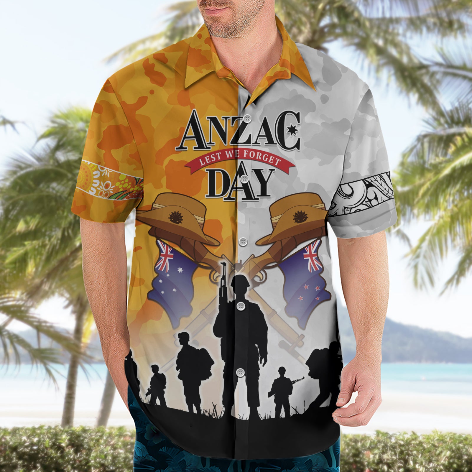 Australia And New Zealand ANZAC Day Hawaiian Shirt Lest We Forget LT05 - Vibe Hoodie Shop