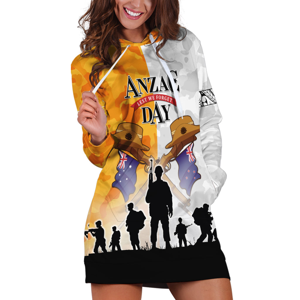Australia And New Zealand ANZAC Day Hoodie Dress Lest We Forget LT05 - Vibe Hoodie Shop