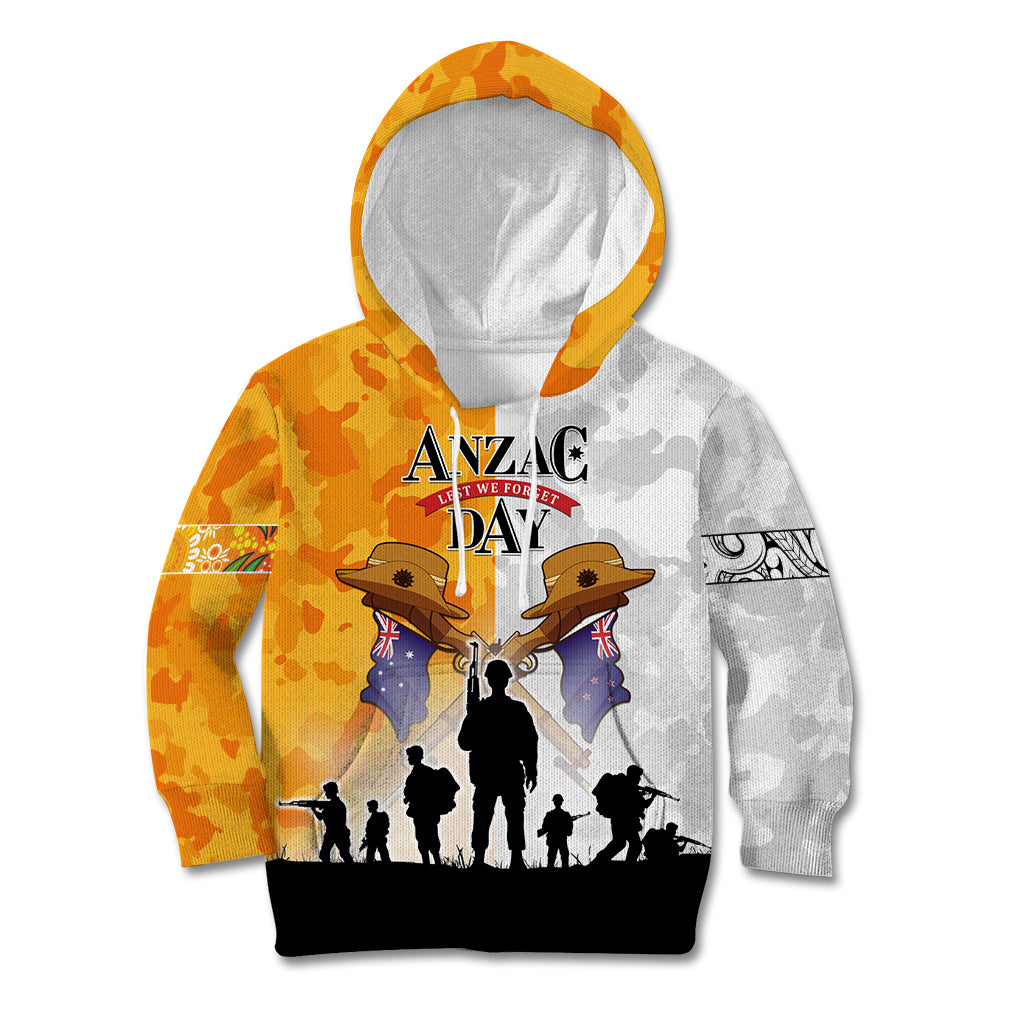 Australia And New Zealand ANZAC Day Kid Hoodie Lest We Forget LT05 - Vibe Hoodie Shop