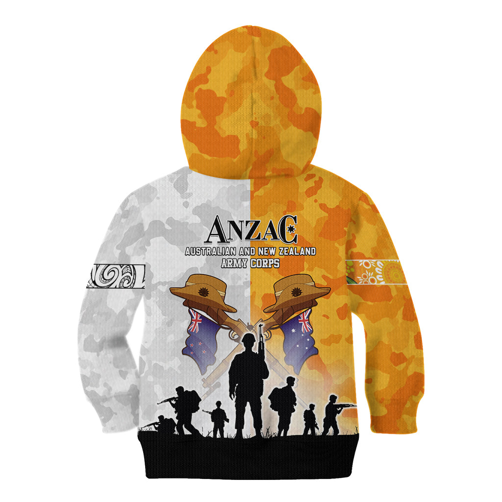 Australia And New Zealand ANZAC Day Kid Hoodie Lest We Forget LT05 - Vibe Hoodie Shop