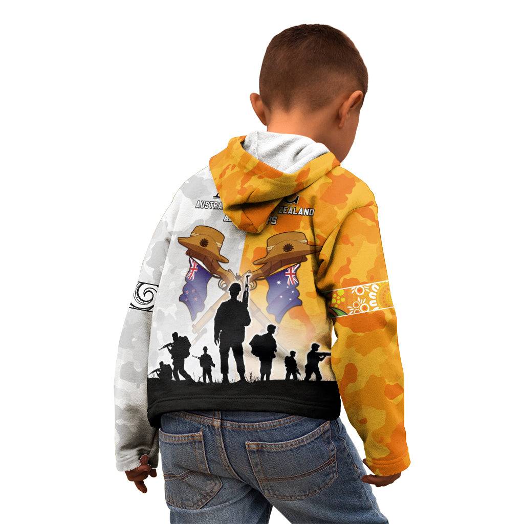 Australia And New Zealand ANZAC Day Kid Hoodie Lest We Forget LT05 - Vibe Hoodie Shop