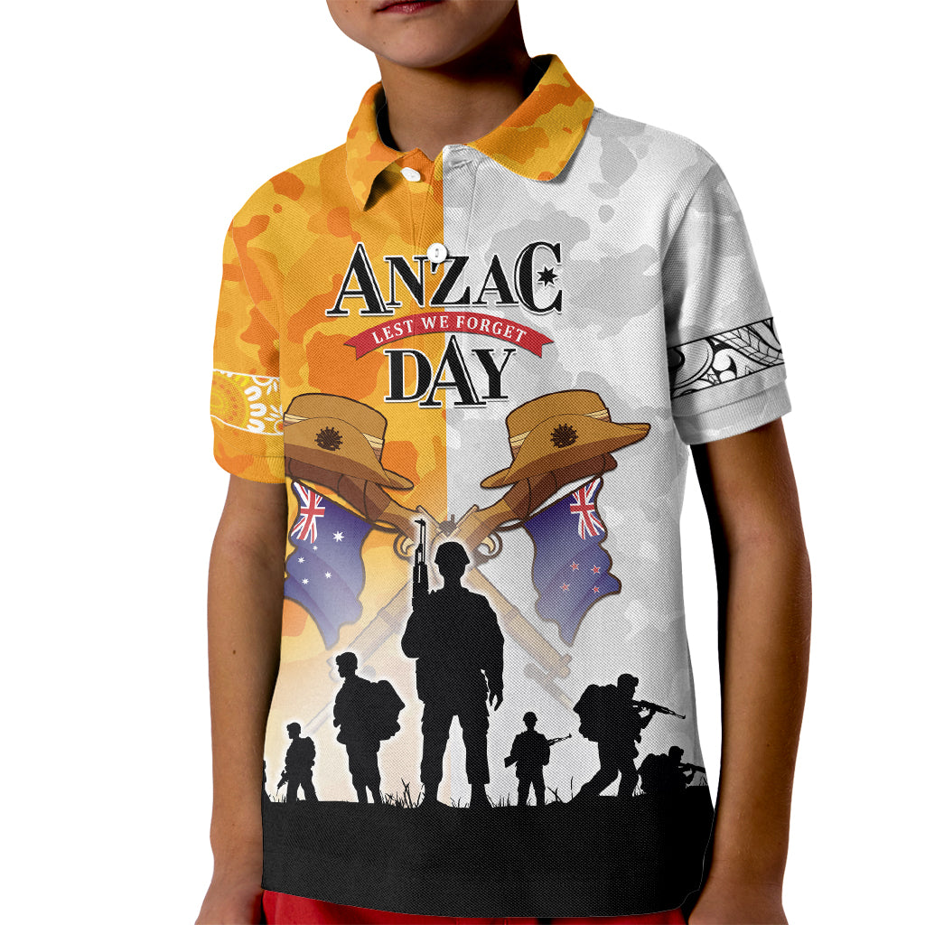 Australia And New Zealand ANZAC Day Kid Polo Shirt Lest We Forget LT05 - Vibe Hoodie Shop