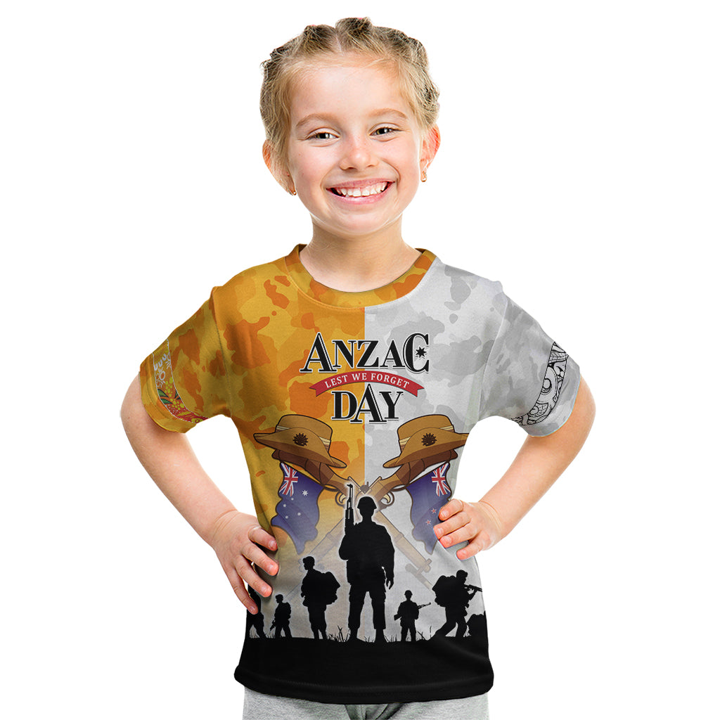 Australia And New Zealand ANZAC Day Kid T Shirt Lest We Forget LT05 - Vibe Hoodie Shop