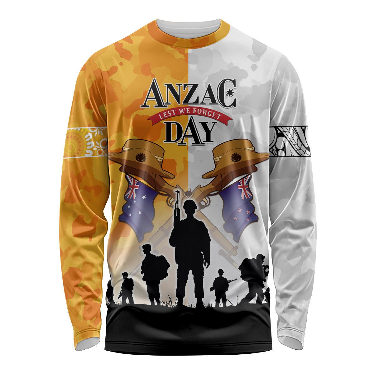 Australia And New Zealand ANZAC Day Long Sleeve Shirt Lest We Forget LT05 - Vibe Hoodie Shop