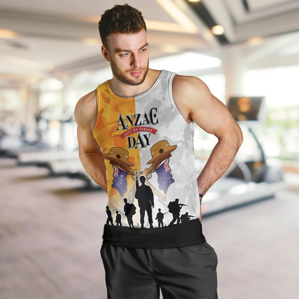Australia And New Zealand ANZAC Day Men Tank Top Lest We Forget LT05 - Vibe Hoodie Shop