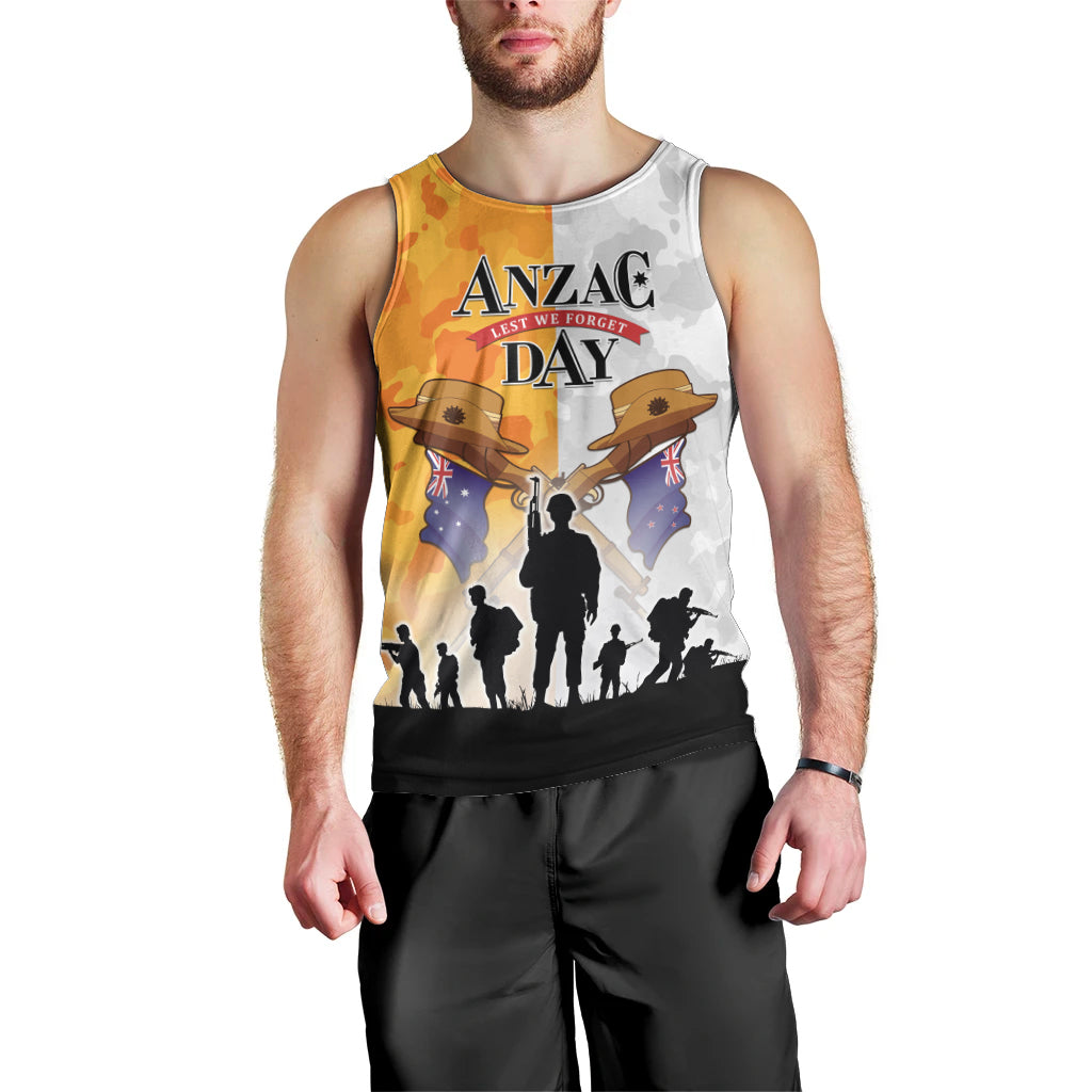 Australia And New Zealand ANZAC Day Men Tank Top Lest We Forget LT05 - Vibe Hoodie Shop