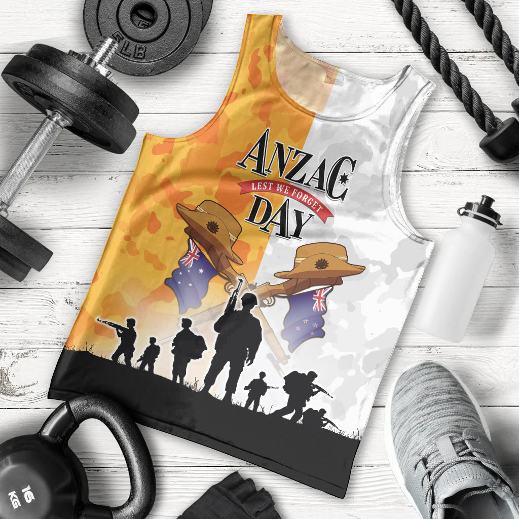 Australia And New Zealand ANZAC Day Men Tank Top Lest We Forget LT05 - Vibe Hoodie Shop