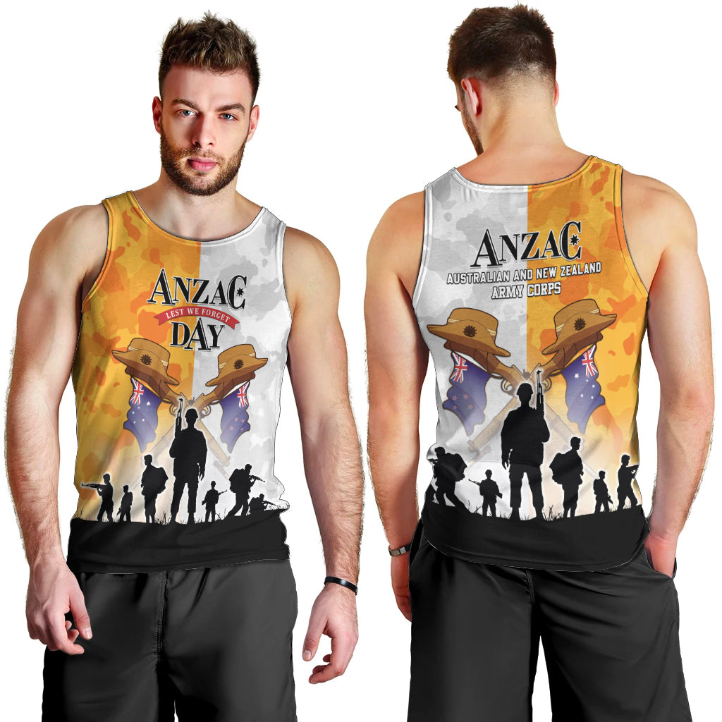 Australia And New Zealand ANZAC Day Men Tank Top Lest We Forget LT05 - Vibe Hoodie Shop