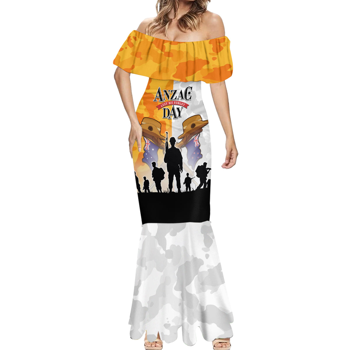 Australia And New Zealand ANZAC Day Mermaid Dress Lest We Forget