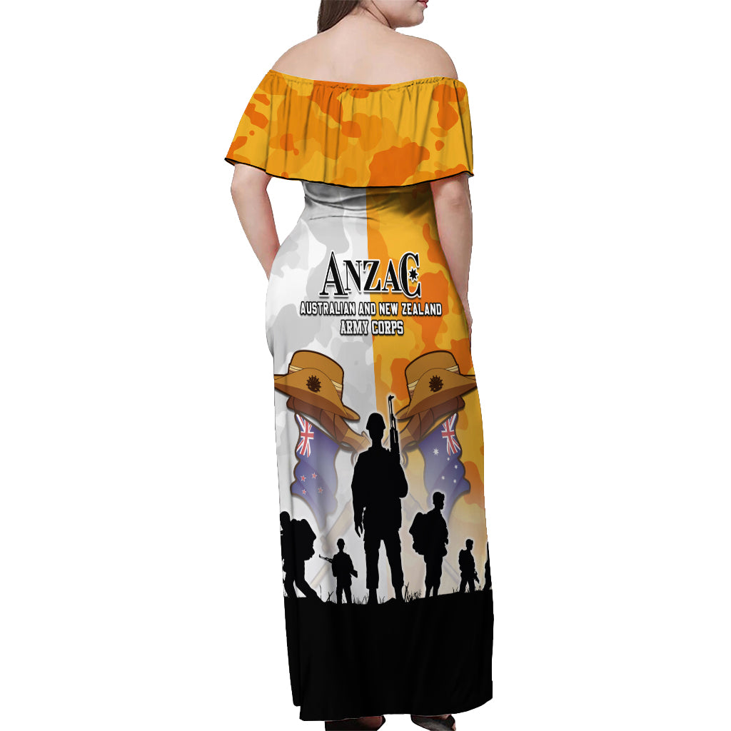 Australia And New Zealand ANZAC Day Off Shoulder Maxi Dress Lest We Forget