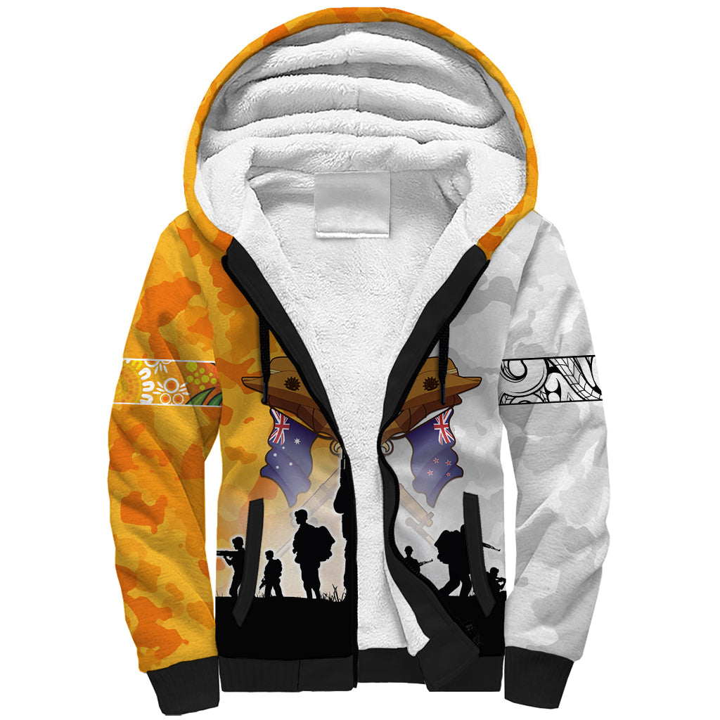 Australia And New Zealand ANZAC Day Sherpa Hoodie Lest We Forget LT05 - Vibe Hoodie Shop