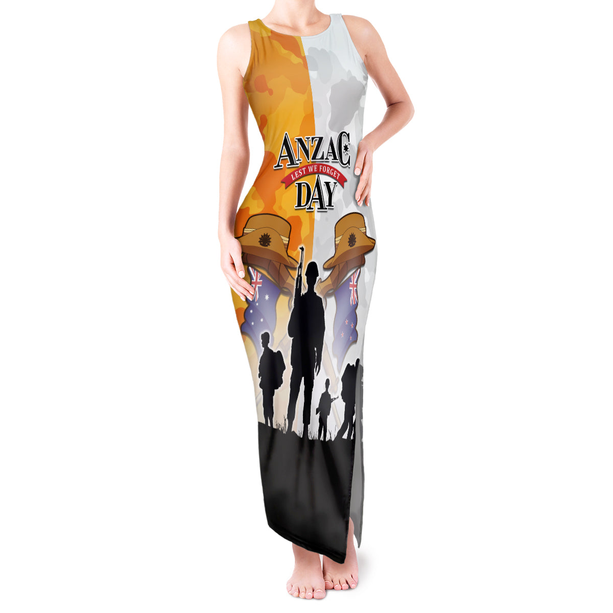 Australia And New Zealand ANZAC Day Tank Maxi Dress Lest We Forget