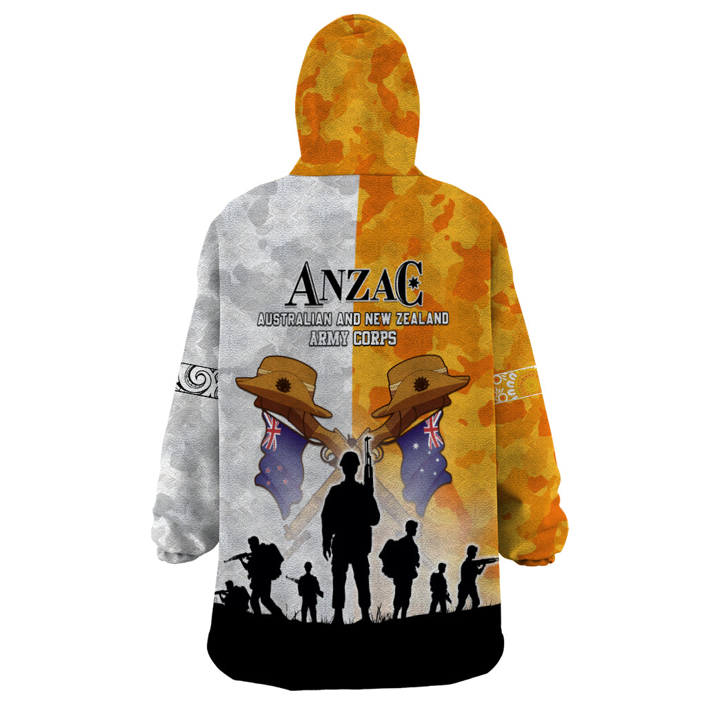 Australia And New Zealand ANZAC Day Wearable Blanket Hoodie Lest We Forget LT05 - Vibe Hoodie Shop