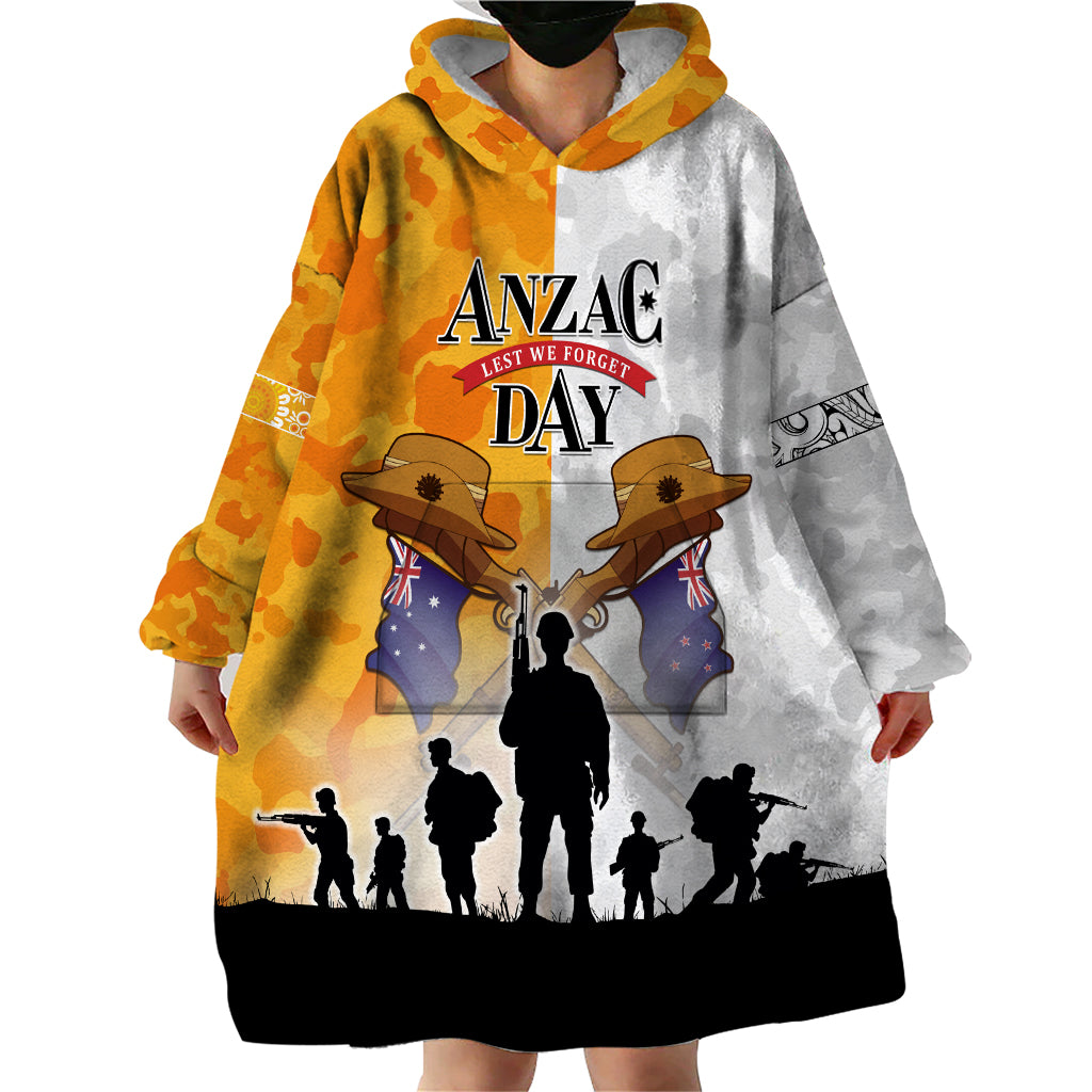 Australia And New Zealand ANZAC Day Wearable Blanket Hoodie Lest We Forget LT05 - Vibe Hoodie Shop