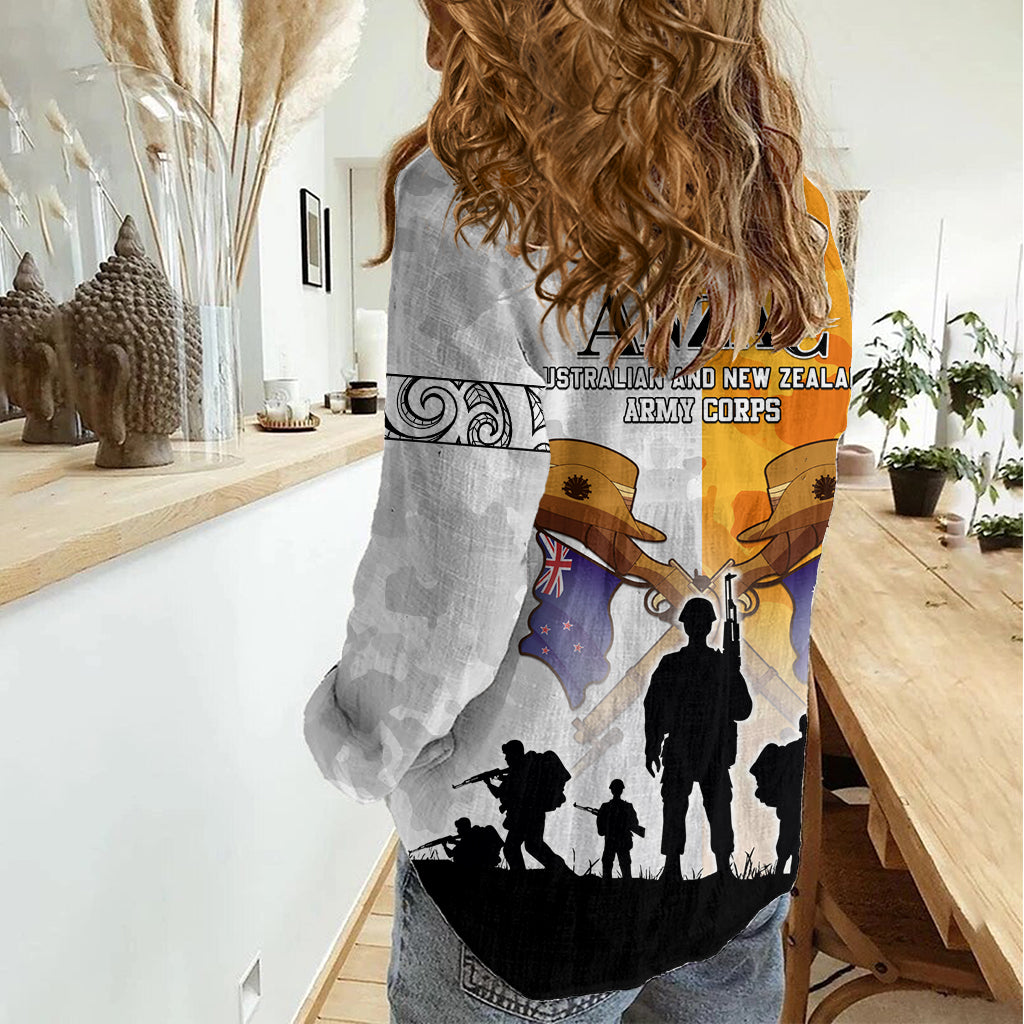 Australia And New Zealand ANZAC Day Women Casual Shirt Lest We Forget LT05 - Vibe Hoodie Shop