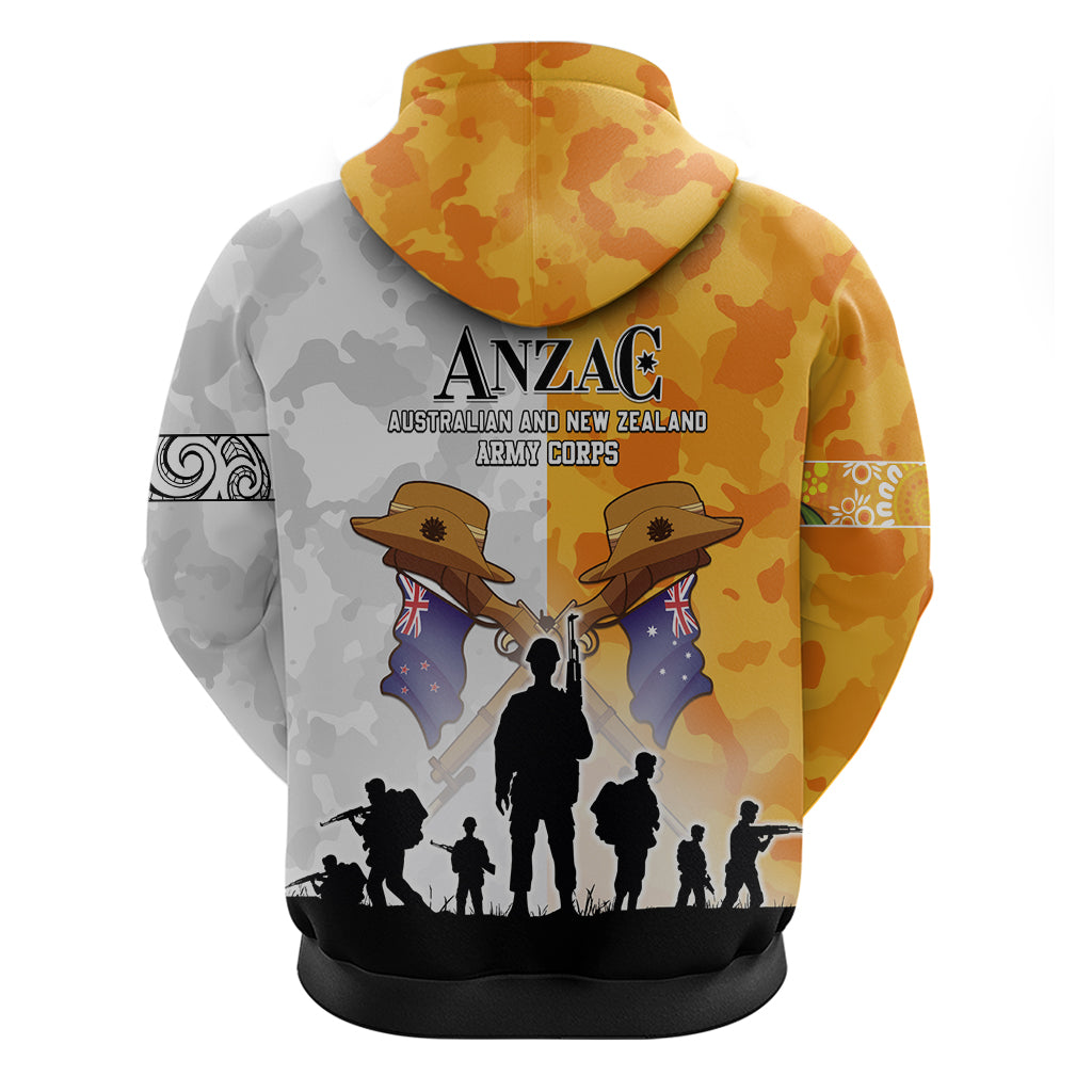 Australia And New Zealand ANZAC Day Zip Hoodie Lest We Forget LT05 - Vibe Hoodie Shop