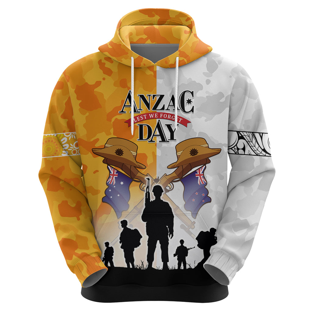 Australia And New Zealand ANZAC Day Zip Hoodie Lest We Forget LT05 - Vibe Hoodie Shop