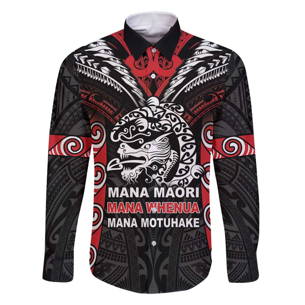 Aotearoa Mana Maori Family Matching Long Sleeve Bodycon Dress and Hawaiian Shirt Toitu Te Tiriti