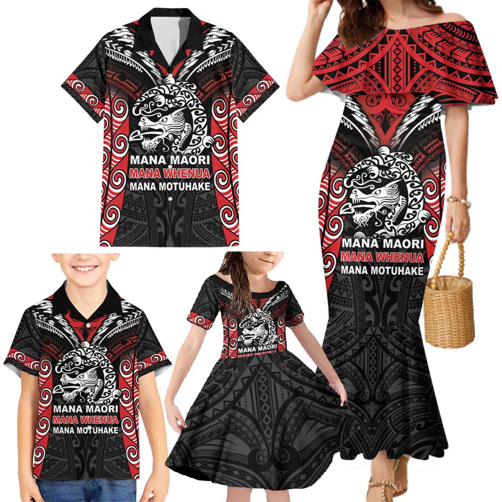 Aotearoa Mana Maori Family Matching Mermaid Dress and Hawaiian Shirt Toitu Te Tiriti