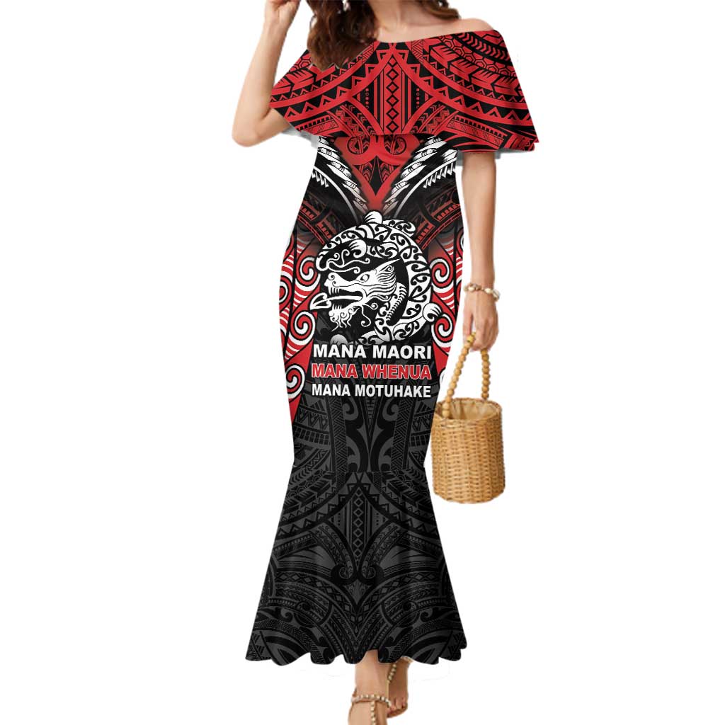 Aotearoa Mana Maori Family Matching Mermaid Dress and Hawaiian Shirt Toitu Te Tiriti