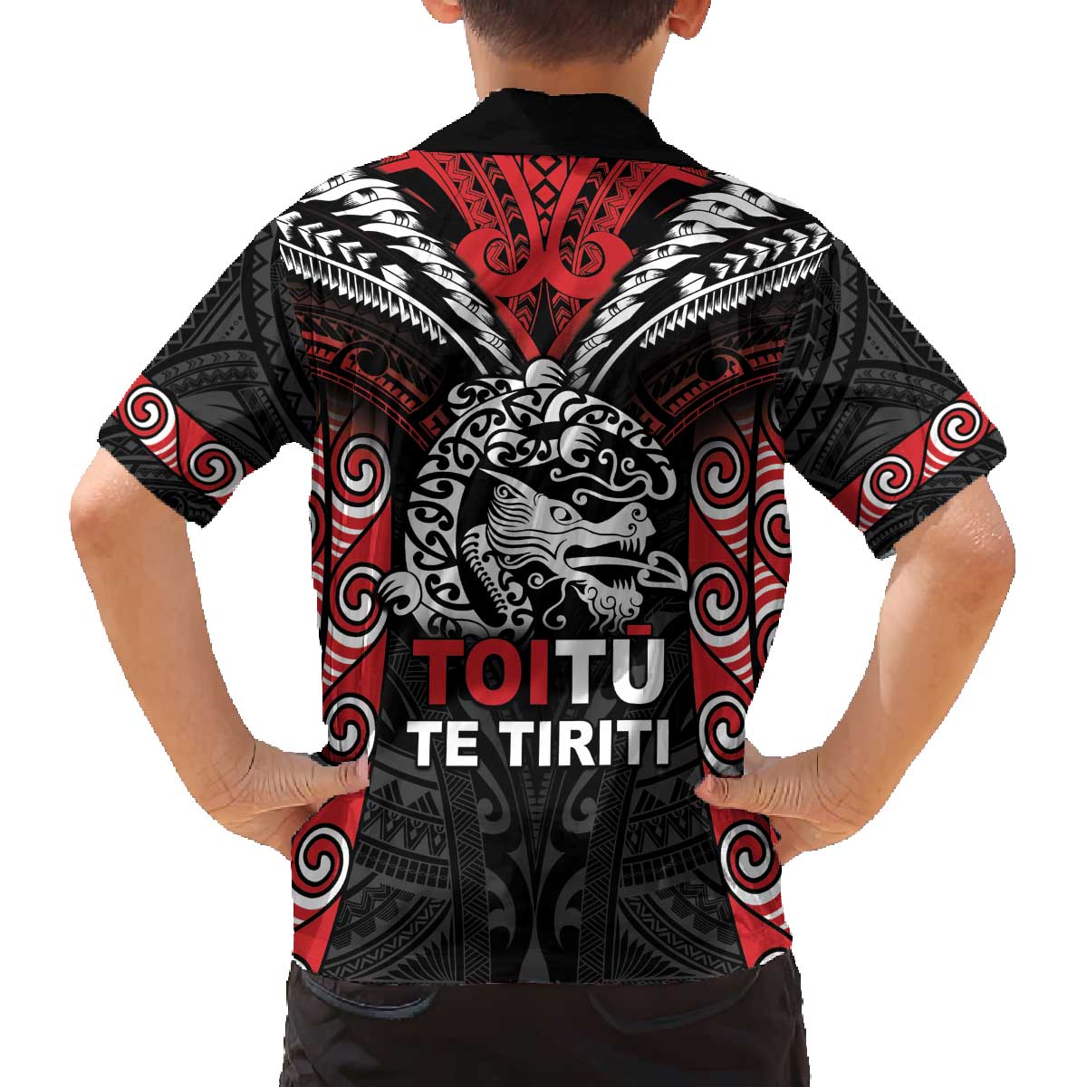 Aotearoa Mana Maori Family Matching Off The Shoulder Long Sleeve Dress and Hawaiian Shirt Toitu Te Tiriti