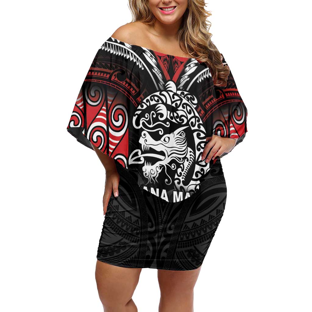 Aotearoa Mana Maori Family Matching Off Shoulder Short Dress and Hawaiian Shirt Toitu Te Tiriti