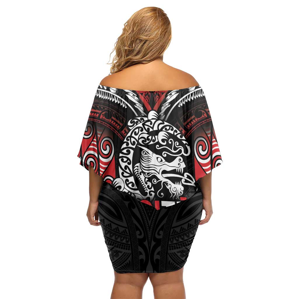 Aotearoa Mana Maori Family Matching Off Shoulder Short Dress and Hawaiian Shirt Toitu Te Tiriti