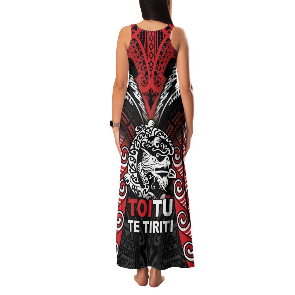 Aotearoa Mana Maori Family Matching Tank Maxi Dress and Hawaiian Shirt Toitu Te Tiriti