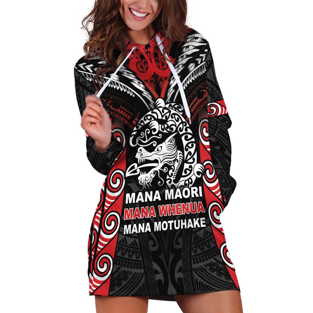Aotearoa Mana Maori Hoodie Dress Toitu Te Tiriti LT05 - Vibe Hoodie Shop