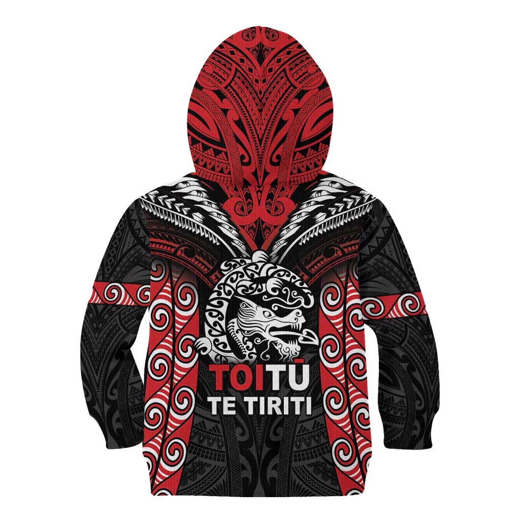 Aotearoa Mana Maori Kid Hoodie Toitu Te Tiriti LT05 - Vibe Hoodie Shop