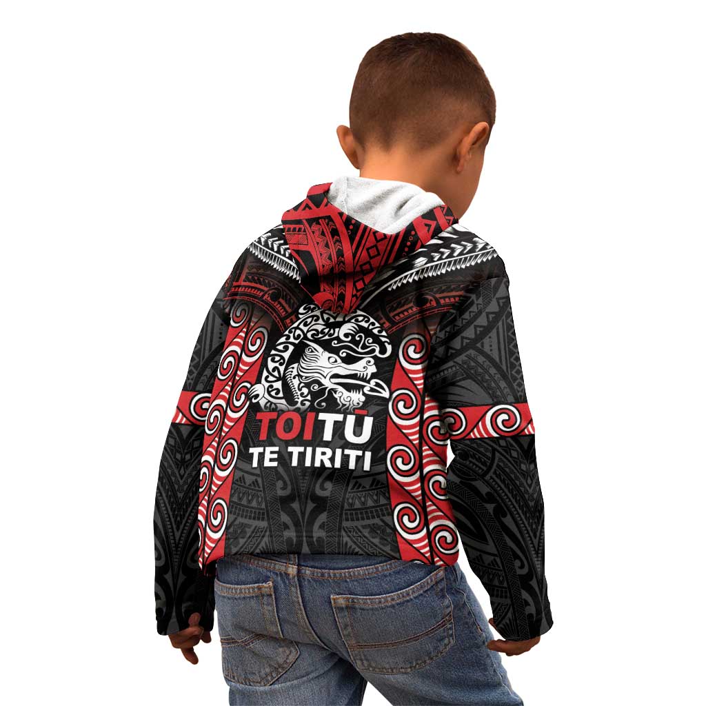 Aotearoa Mana Maori Kid Hoodie Toitu Te Tiriti LT05 - Vibe Hoodie Shop