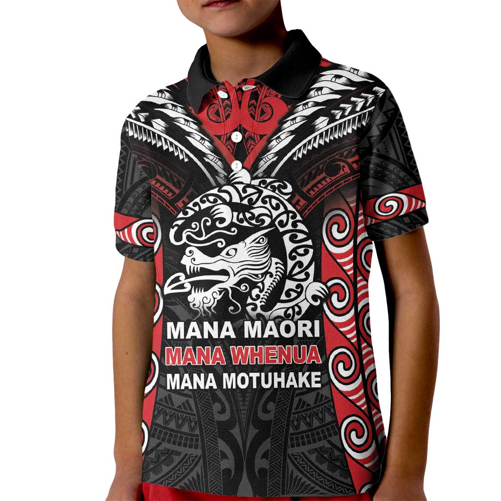 Aotearoa Mana Maori Kid Polo Shirt Toitu Te Tiriti LT05 - Vibe Hoodie Shop